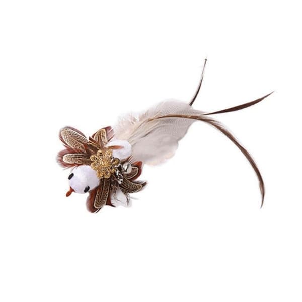 Interactive Cat Wand with Suction Cup and Replaceable Feathers - Activates Hunting Instinct