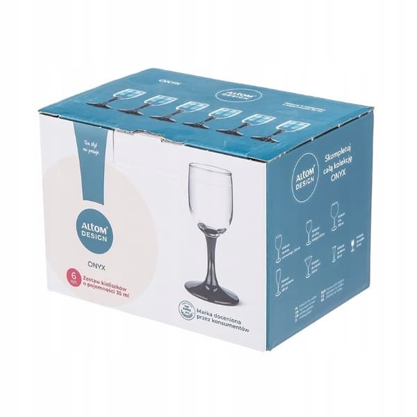 Sorte shotglas til likør og vodka 35 ml 6 stk