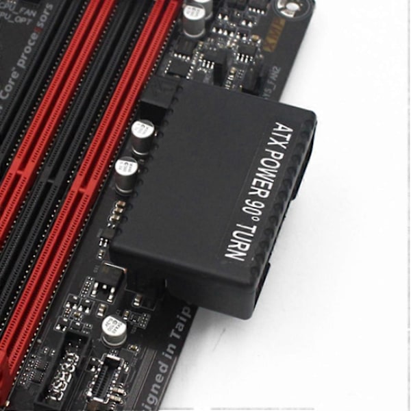 ATX 24 Pin till 90 Graders Strömkontakt Adapter Moderkort Strömförsörjningskabel Anslutningar DIY M