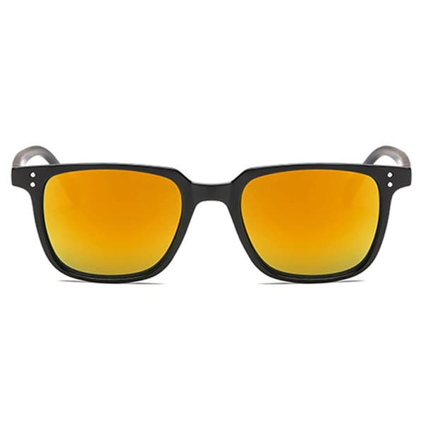 Square Black Sunglasses Yellow Mirror Lens