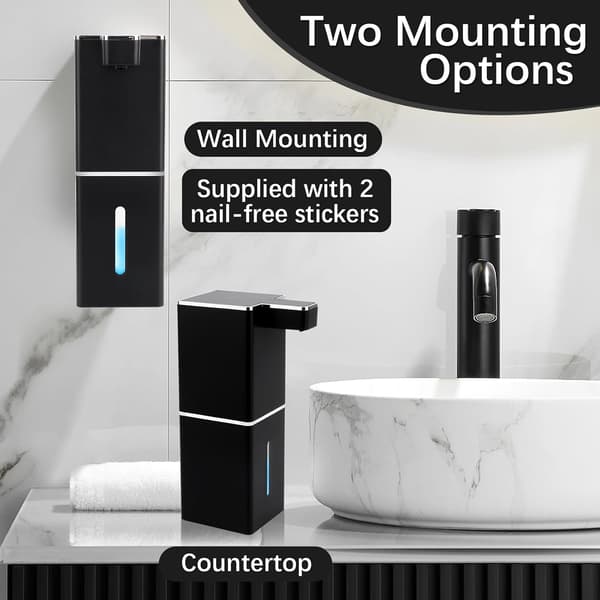 380 ml Automatic Wall-Mounted Soap Dispenser, USB-C Rechargeable IPX5 Waterproof Contactless Electric