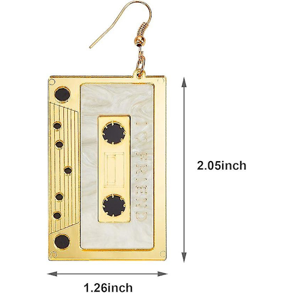 3 Par Kassett-Ørepynt fra 80-tallet Retro Tape Dangle Ørepynt Morsomme Drop Ørepynt for Kvinner Tilbehør