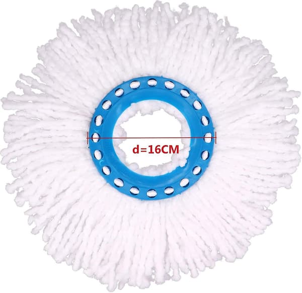 4 stk. Mikrofiber Moppehoder, Runde Erstatningsmoppehoder 360 Rotasjonsmoppehoder (diameter 16cm)