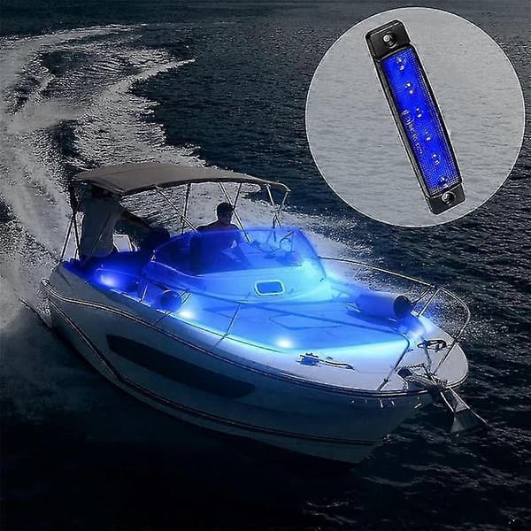 30 Stycken Led Marinbåtslampor 12v 6 Led Vattentäta Marinlampor Däck Akterspegel Cockpit Navigationsbelysning (blå)