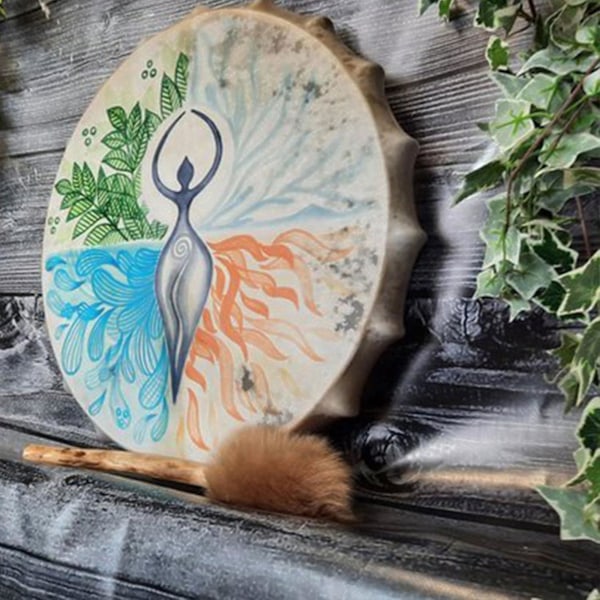 Handgjord Shamantrumma Flerfärgad Livets Träd Dekoration