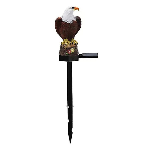 Solcellsträdgårdslampa Harts Bald Eagle Figurin Skymning Gryning Solcellslampa Djur Solcellslampa Utomhus Dekorativ
