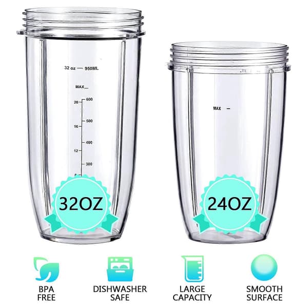 Blender til Blendere 600W/900W/PRO - Ekstraktorblad & 32Oz Store Kopper & 24Oz Store Kopper