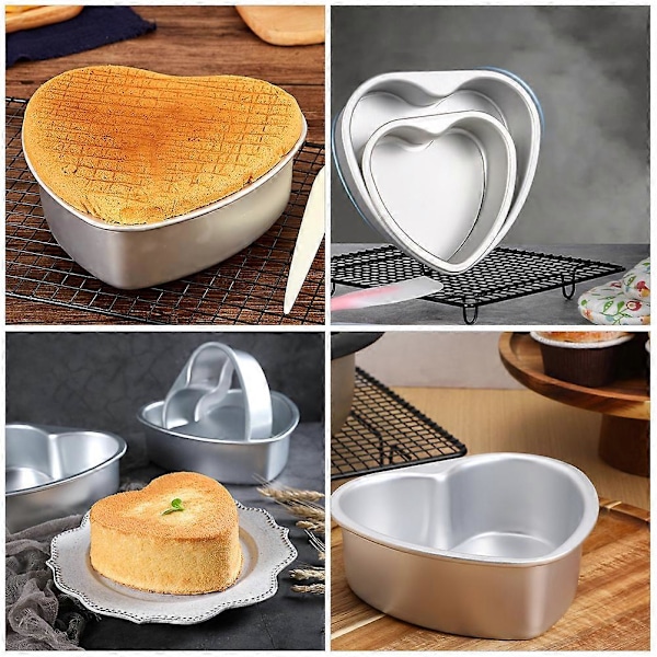 Non-stick Bageform i Aluminium Hjerteformet Kageform Bageform 2025th