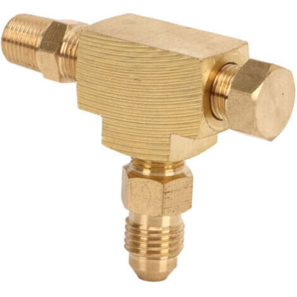 4AN 1/8in NPT BSP messing T-adapter fitting, perfekt tætning til turbo olieføde tryksensor