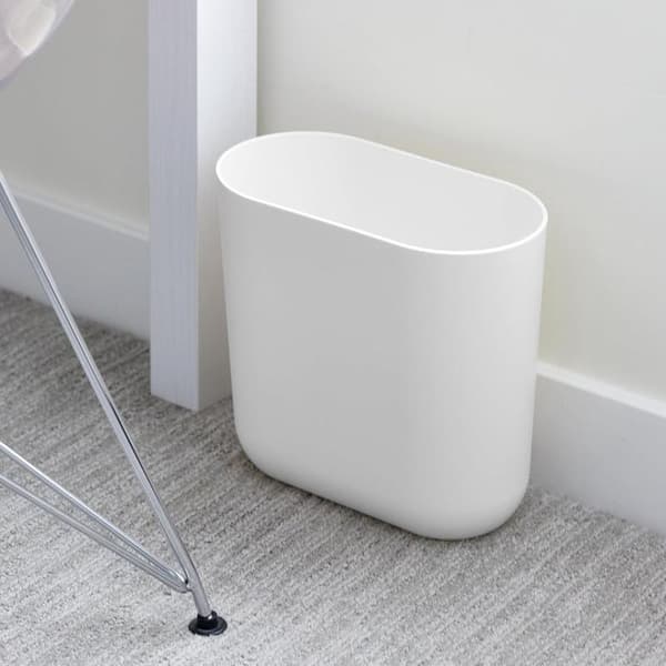 Simple Plastic Waste Bin for Bathroom or Kitchen - White - Modern Design