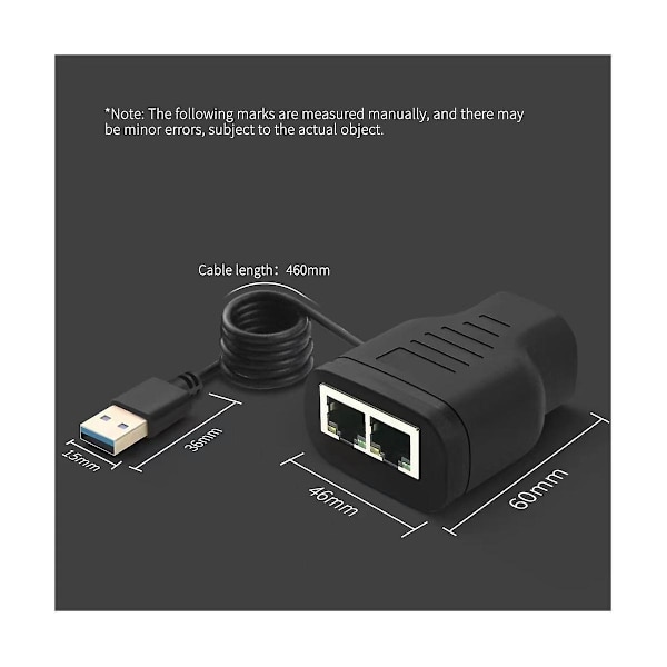 2-i-1 Adapter Netværk Hundred Megabit Netværksdeling RJ45 Multifunktionel En-To Netværks Splitter