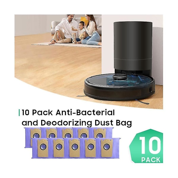 10 st Dammpåsar För Robovac L35 Hybrid/l35 Hybrid+/ Lr30 Hybrid/lr30 Hybrid+ Robotdammsugarpåsar