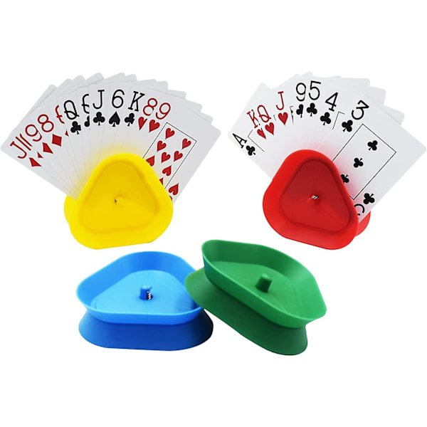 Yuanhe Poker Hand Tray, Triangulär Handsfree Poker Stativ, Slumpmässig Färg, 4-delad Set