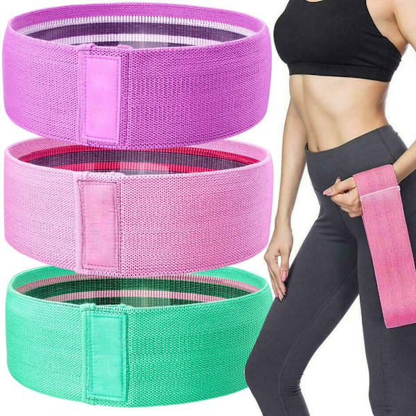 Resistance Bands | 3-Pack Elastic Exercise Bands for Training