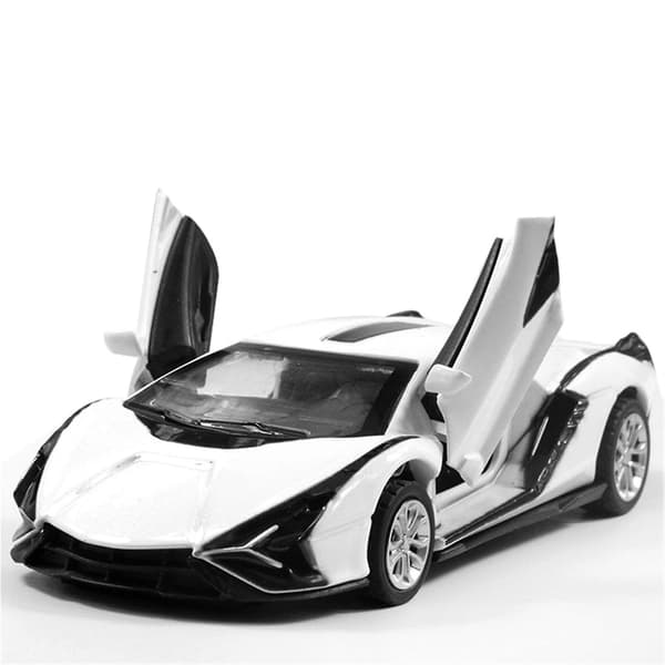 1:36 Lamborghini Simuleringsmodel i Letmetal, Døråbning, Tilbagekraft, Legetøjsbil til Drenge