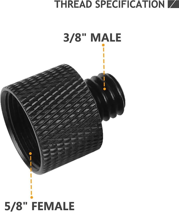 Mikrofonstativ Adapter 5/8 Hun Til 3/8 Han Adapter Gevind Til Mikrofonstativer 2 Pak
