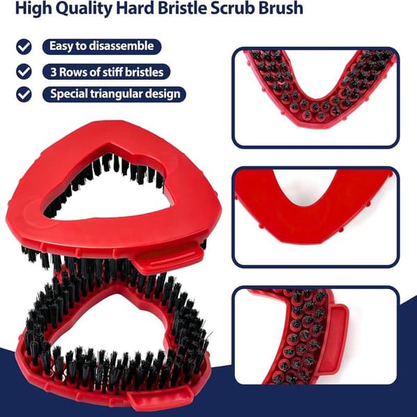 Spin Mop Scrub Brush Head, 2-Piece Scrub Mop Compatible with EasyWring & Vileda 1-Tank System, Cleaning Mop Head with Hard Bristles for Bathroom