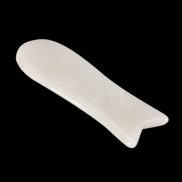 Massasjeapparater Tradisjonell Gua Sha Skrapebrett Jade Fiskeform Naturlig Hvit Helse Massasjeapparat Hudpleie Krystall 2025th