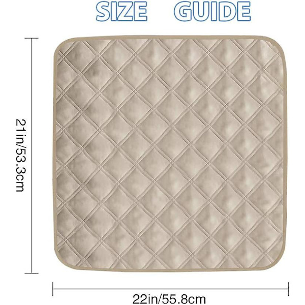 2-pack tvättbara sittdynor (21x 22 tum) för inkontinens - skydd för seniorer, vuxna, barn eller husdjur (beige)