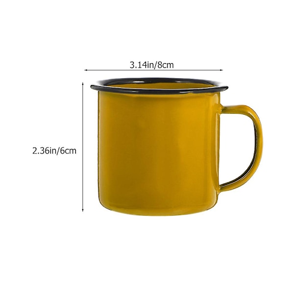 2 stk. Emaljekrus Campingkrus Emalje Kaffe Te-krus Drikkekrus for Kontor Reise