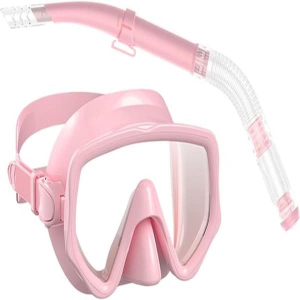 Snorkelsett - Dykkermaske - Undervannsoppdagelse - Panoramautsikt - 180 grader - Rosa