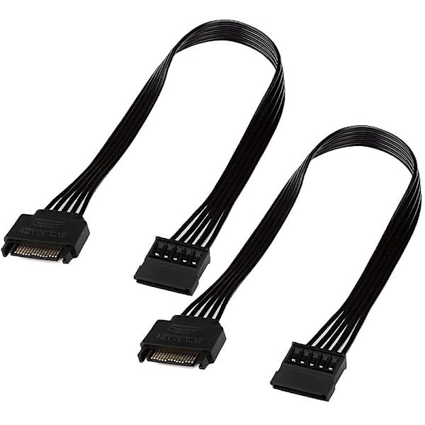 1 stk. Sata Strømforlængerkabel, 15 Pin Sata Han til Hun Forlænger Strømkabel Adapter til Harddisk