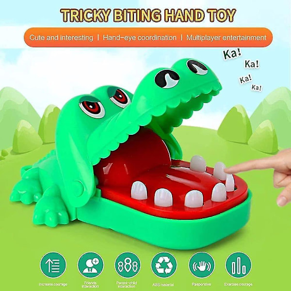 Krokodiltandsleksaker, Krokodil som biter i fingret-spel, Roligt Alligator Interaktivt Spel, För Födelsedagsfest (Grön)