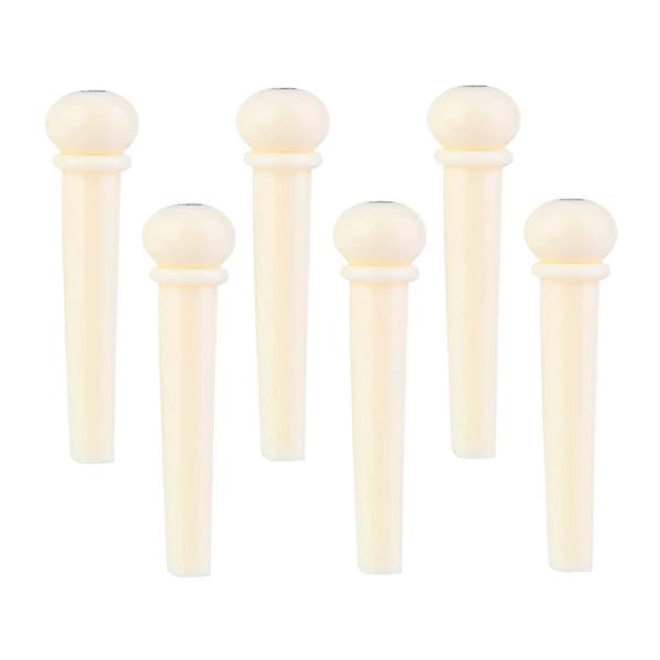 6 st Gitarrstall Spikade Strängkonspikar Musikinstrument Del Tillbehör (Vit)