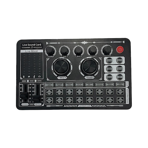 F996 Engelsk Lydkort Mikser Bluetooth Lydkort Audio Mikrofon Multifunksjonell Praktisk Live
