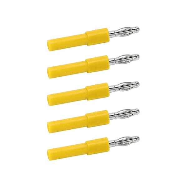 5 st 4 mm banankontaktadapter Stark anslutning God ledningsförmåga 4 mm till 2 mm konvertering Banankontakt Gul