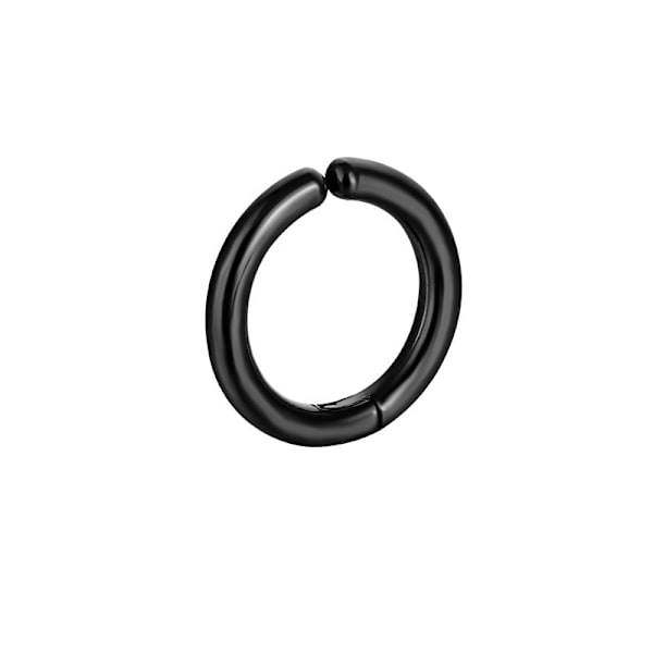 Falsk Piercing Ørering Uden Hul Tyk Ring Sort 12mm