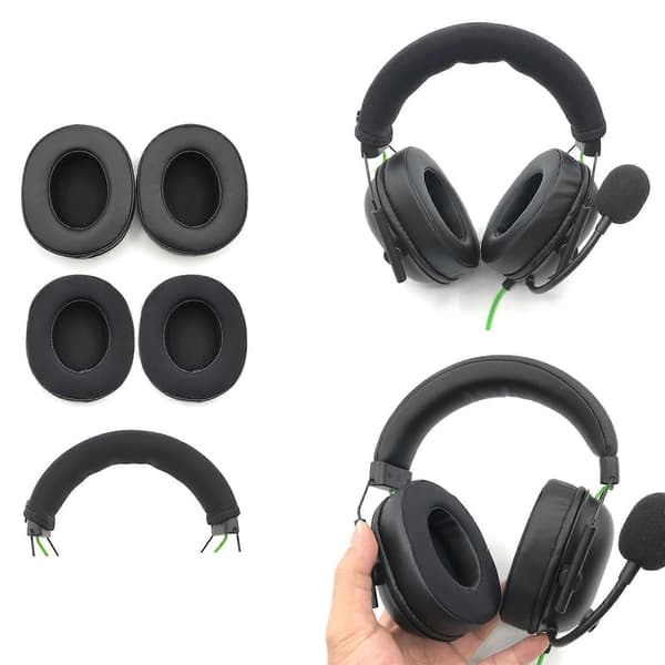 Tykkere øreputer for Razer Blackshark V2X øretelefondeksler Hodebøyle Loop Cover