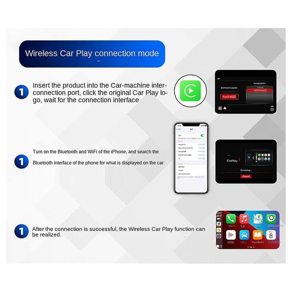 Trådløs CarPlay-adapter 2024 Slankeste, Nyeste Raskeste og Minste Trådløse CarPlay-adapter, Factor
