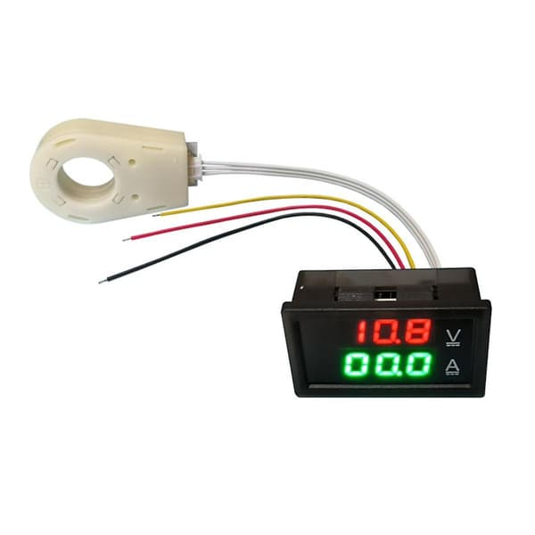 Hall Amperemeter Voltmeter DC 0-300V 50A Batterimonitor LED Digital Strömspänningmätare 12V 24V 36V
