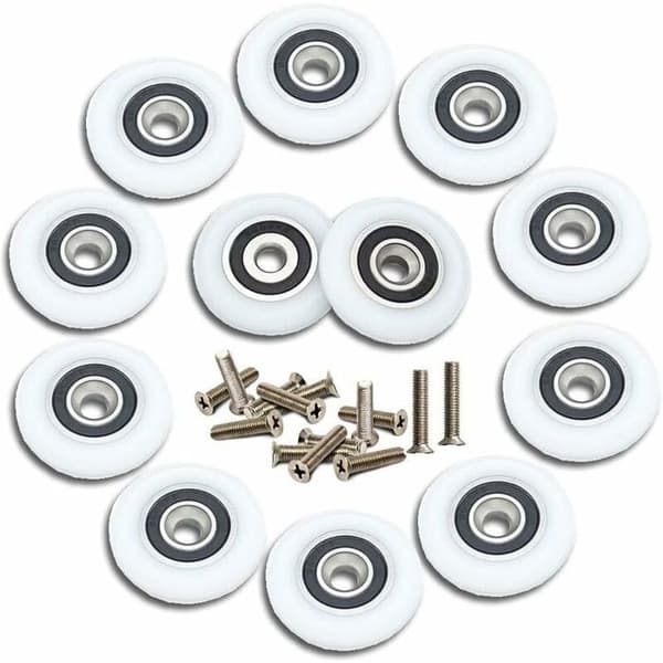 Dusjrull - 23mm - 12 Stykker - Plast - Skruefeste