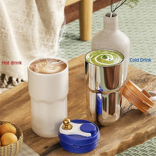 420ML Digital Smart Kaffeisolering Koppen Rostfritt Stål Led Temperaturvisning Flaska Bilfordon