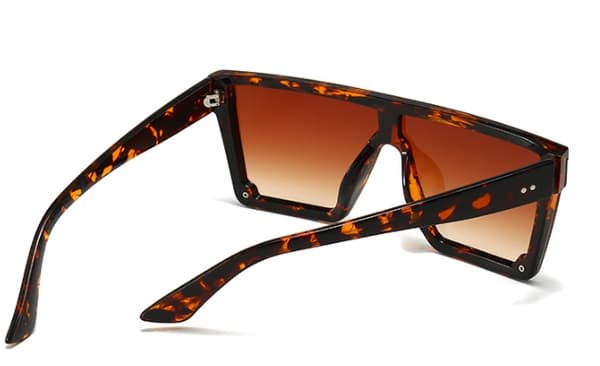 Store firkantede solbriller Leopard dobbelt te 1 stk