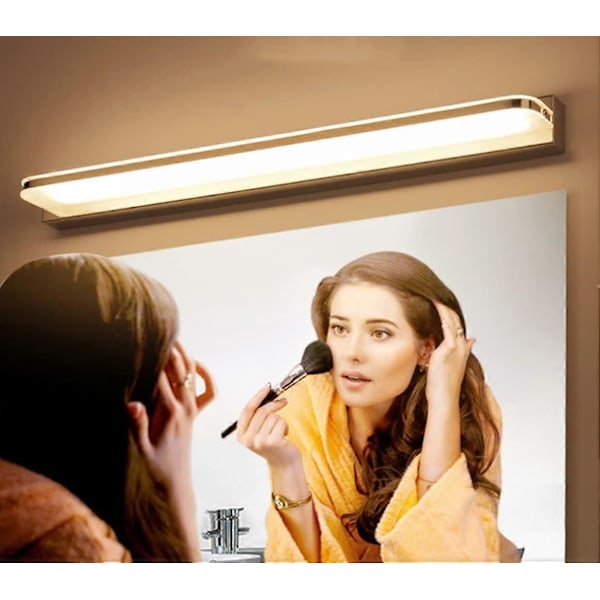 LED Spejllys Badeværelsesspejl Lampe 42 9W Rustfrit Stål Vandtæt Hvidt Lys 6000K Makeup Spejllys Væglampe til Spejle Badeværelseslys Skabslampe
