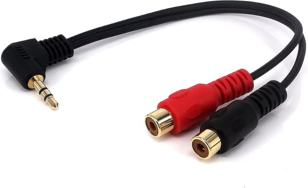 RCA Jack Adapterkabel, gullbelagt 90 grader