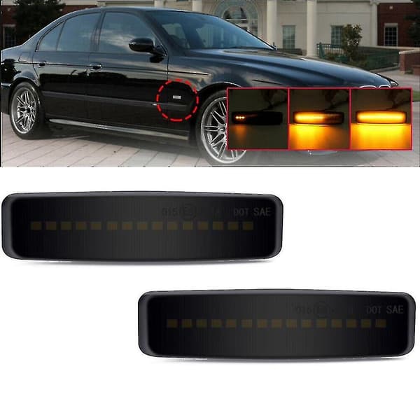 Dynamisk rökt LED-sidomarkeringsljus blinkers för E39 5er 1995-2003