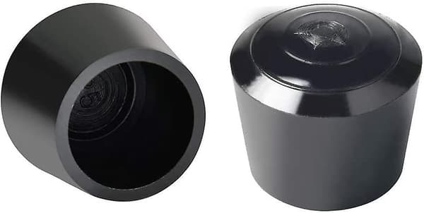 16 stk. Stolebeskytterhætter, Stolebenshætte i Gummi, Indvendig Diameter - 7/8 Tommer / 22 mm, Sort