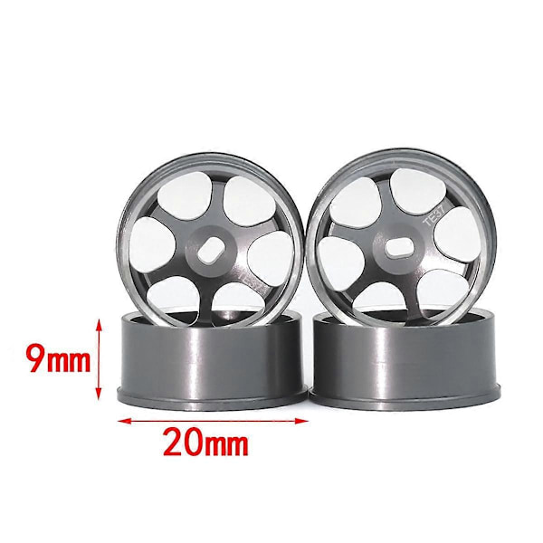 4 stk RC Bil Drift Dæk Metal Hjul Nav til 1/28 MINI-Z MINI-Q GLA IW04 RC Bil Opgraderingsdele