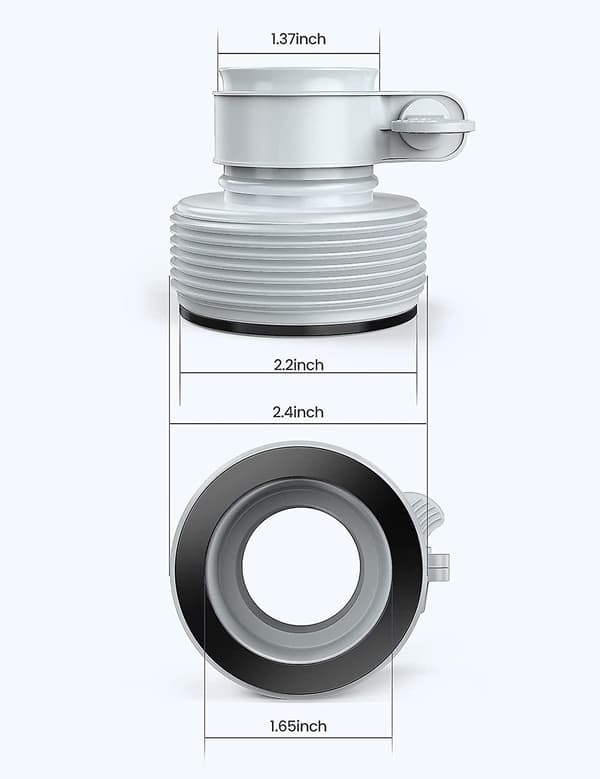 Typ B slangadapter för pumpar, 2-pack, slangadapter för pool för 1,5\" och 1,25\" kopplingar
