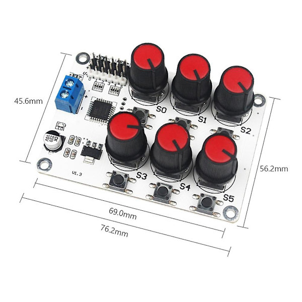 Rotary Knob Servo Driver 6 Kanals/Vejs Controller Board Overstrømsbeskyttelse Servo Tester til DIY