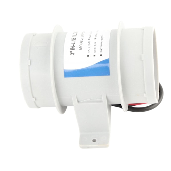 3 Tommer 12V Stille Inline Vifte Inline Marine Lense Luftvifte for Yachter Båter Luftsirkulasjon