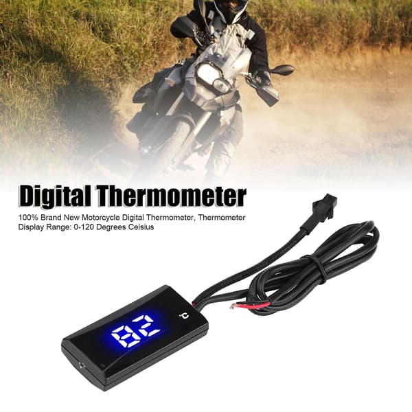 Digital Motorcykel Vandtemperaturmåler med Blåt Lysdisplay