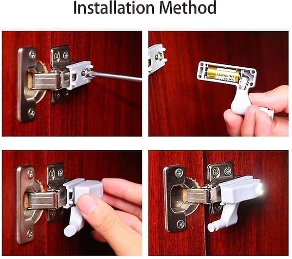 LED Skaplys, Garderobeskap Nattlys, Hengsel LED-sensor