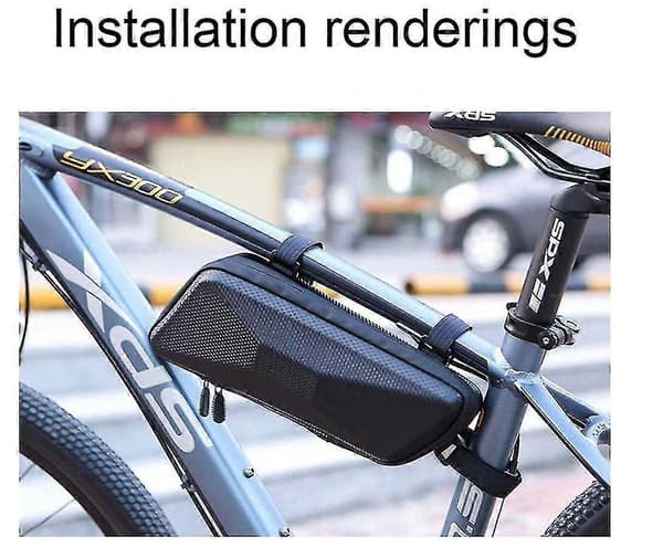 Cykelramväskor Eva+pu Kolfibertextur Vattentäta Cykelväskor För Mtb Landsvägscykel Tillbehör Cykelutrustning(svart)