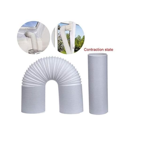 Flexibel avluftningsslang - Universal för bärbar luftkonditionering - 2M*13CM - Vit