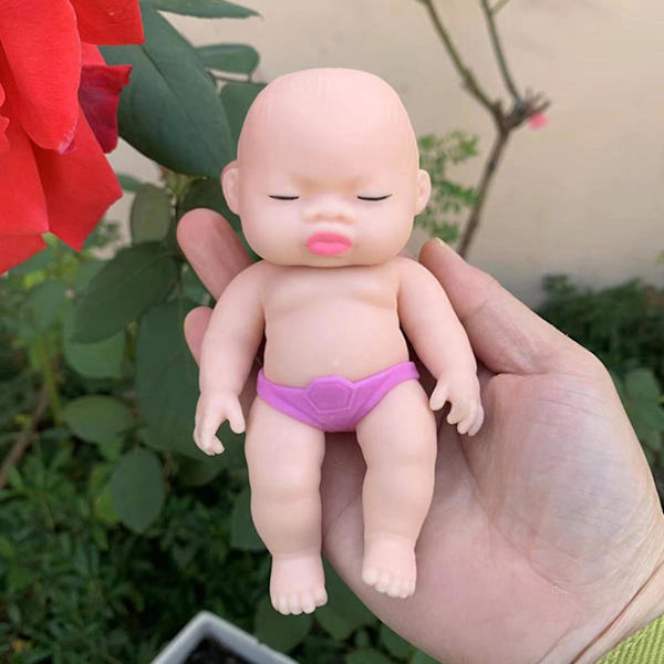 Simulering Mänsklig Babydocka Kläm Leksak Flexibel Dragbar Rebound Söta Babydocka Mjuk Tpr Nyp Leksak Anti-stress Vent Leksaker Seriefigur Docka Squishes Decompre